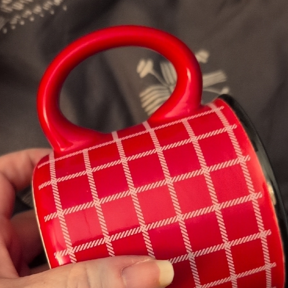 Plaid Mugs Green Red Set of 2 - Picture 5 of 6